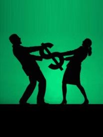 man and woman money fight, debt collection, tcpa