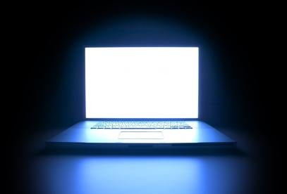 glowing laptop, dominos, ada