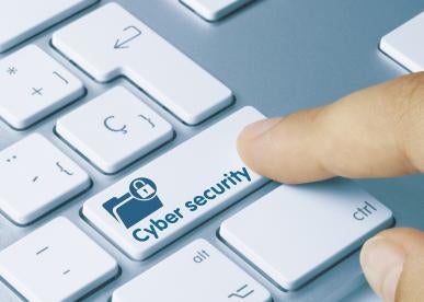 cybersecurity on keyboard