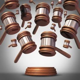 multiple gavels signifying multiple October 2019 case rulings or decisions