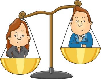 man and woman on scales, pay gap, uk