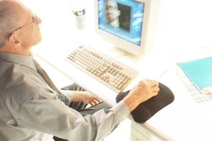 Older person, computer, 