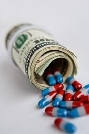 money and pills, drug costs