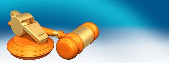 whistle and gavel for whistleblower legislation and rewards