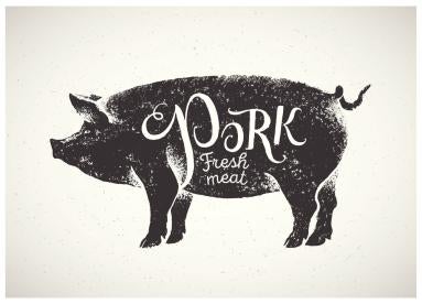 graphic, imprint, pork, pig