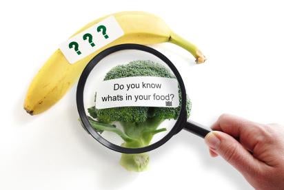 magnifying glass, food, question