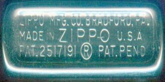 Zippo Patent Pending 