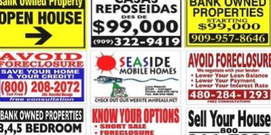 distressed real estate for sale signs