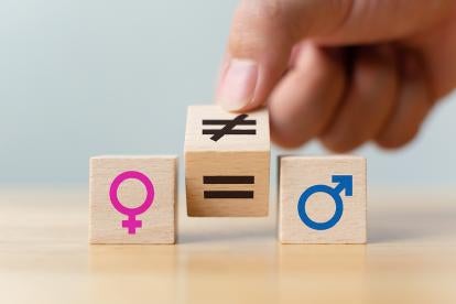 gender equality represented by symbols and blocks in corporation law
