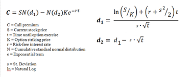 The Black-Scholes pricing formula for call options