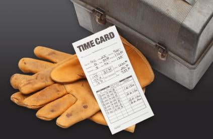 time cards are for marking time working, not time off