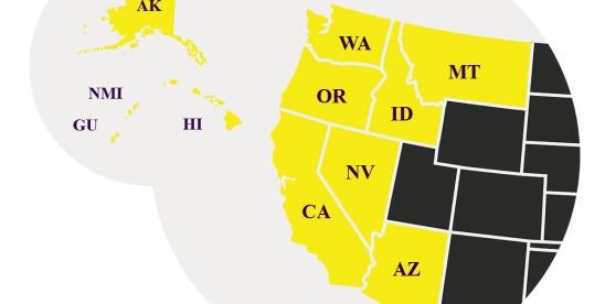 Ninth Federal Circuit jurisdictional map